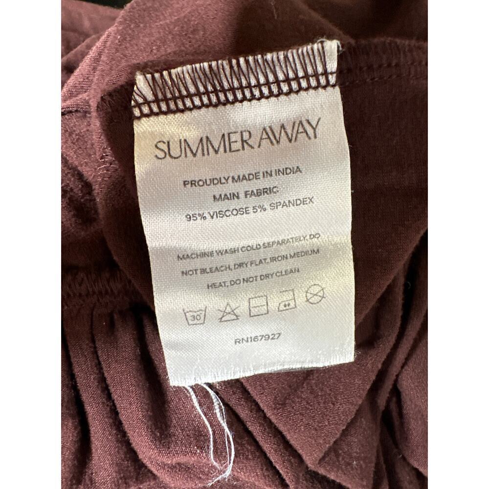 Summer Away Patmos Dress Sleeveless Ruched Drop Waist Maxi Dark Walnut Brown XS - Picture 7 of 8